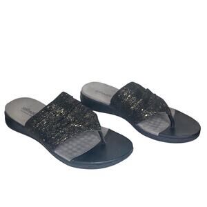 Softwalk Toma Sandal Gold Metallic Splatter Slip On Comfort Walking Stylish 8.5